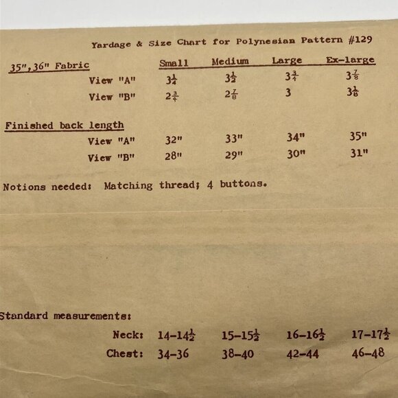 Polynesian Pattern 129 Men’s Hawaiian Shirt Small Chest 34-36 Tiki Rockabilly - Picture 4 of 4